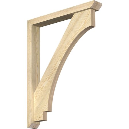 Ekena Millwork Imperial Slat Rough Sawn Bracket w/ Offset Brace, Douglas Fir, 4"W x 28"D x 36"H BKT0402X28X36IMP06RDF